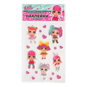 396960 Наклейки гелевые, ЛОЛ МУЛЬТИ АРТ в кор.500шт