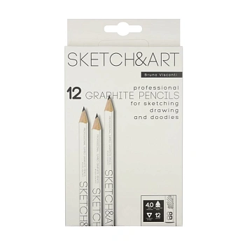 КАРАНДАШ ЧЕРНОГРАФИТОВЫЙ "Sketch&Art. УТОЛЩЕННЫЕ" 8В, 4 MM