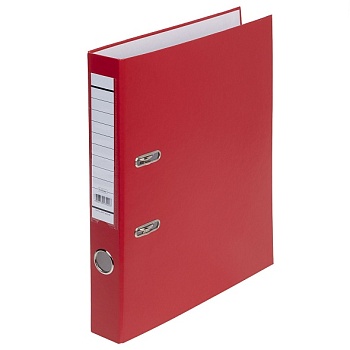 50ПР4_00015 Папка-Регистратор с арочным механизмом А4 с карманом на корешке, 50 мм, бумвинил, красна