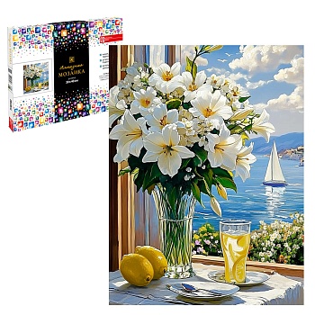 Алмазная  мозаика (набор для творчества) арт. 70848 / 25 БУКЕТ ЛИЛИЙ, размер: 30x40 см, (28 цветов с