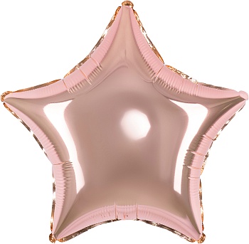 Шар (18''/46 см) Звезда, Розовое Золото, 1 шт.