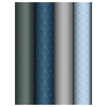 Упаковочная бумага глянц. 70*100см, MESHU "Strict", 80г/м2, ассорти 4 дизайна