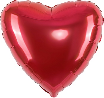 Шар (9''/23 см) Мини-сердце, Красный, 1 шт.