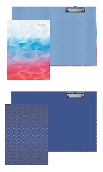 Ппк4л_088874 Папка-Планшет А4ф с метал. зажимом с крышкой мат.ламин.-Россия- Ассорти