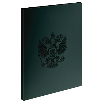 Папка c пружинным скоросшивателем СТАММ "Герб" А4, 17мм, 700мкм, пластик, изумруд