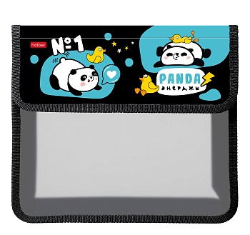 AMp_05057 Папка для тетрадей Пластиковая А5ф 1 отделение 240х205х40мм на липучке -Панда энерджи-  в 