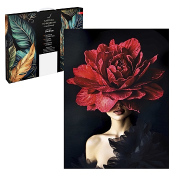 Набор для творчества Картина по номерам с поталью арт. 70180 / 25 РОСКОШНАЯ РОЗА, размер: 30х40 см, 