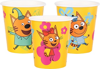 Стаканы (250 мл) Три Кота, Праздник для котят, 6 шт.
