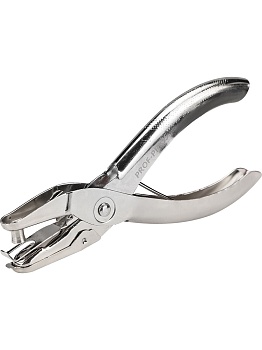 Дырокол на одно отверстие, на 10 л., метал./к в карт. коробке, кратно 12, ДР-1216