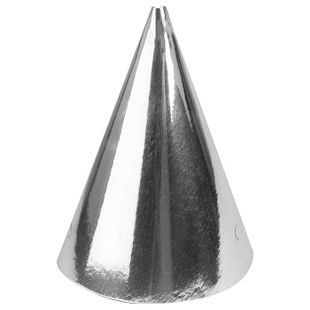 Колпаки, Серебро, Металлик, 16 см, 6 шт. в упак.