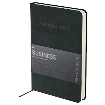 Ежедневник недатированный, А5, 136л., мягкий переплет, кожзам, BG "Business. Graphite", темно-серый
