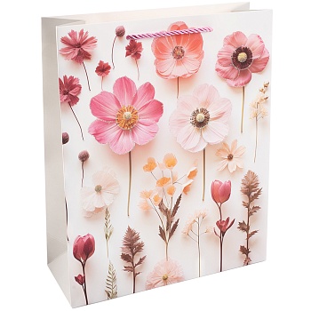 Пакет подарочный, 210гр, Цветочная мелодия, Дизайн №3, с блестками, 41,5*30*12 см, 1 шт.