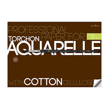 БУМАГА ДЛЯ АКВАРЕЛИ TORCHON С ХЛОПКОМ В ПАПКЕ 250 г/м2 А3 (297х420 мм), 10 л. 1 ВИД