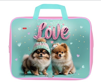 NSn_32104 Сумка Текстильная с РУЧКАМИ А4ф 350х265х75мм для тетрадей -Пушистое счастье- в индив.упак.