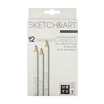 КАРАНДАШ ЧЕРНОГРАФИТОВЫЙ "Sketch&Art. УТОЛЩЕННЫЕ" 4В, 3,5 MM
