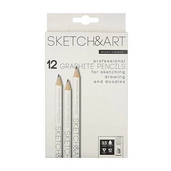 КАРАНДАШ ЧЕРНОГРАФИТОВЫЙ "Sketch&Art. УТОЛЩЕННЫЕ" 4В, 3,5 MM
