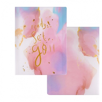 Папка с 30 вкладышами Alingar, А4, 310х235 мм, пластик, 400 мкм, мраморный дизайн с надписью "Ready"