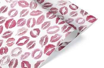Упаковочная бумага 80гр (0,7*1 м) Поцелуи, 10 шт.