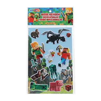 404642 Наклейки зефирные мир пикселей MultiArt уп-25шт в кор.20уп