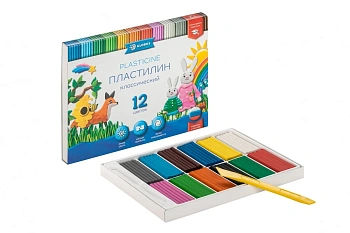 Пластилин "КЛАССИЧЕСКИЙ", 12 цв. ПЛ12-06К