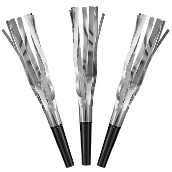 Карнавальные гудки, Шумчики, Серебро, Металлик, 16 см, 6 шт. в упак.