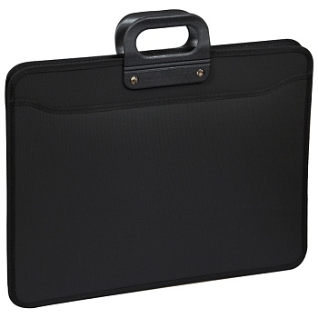 Папка-портфель 3 отделения OfficeSpace А3, 470*380*130мм, 1000мкм, на молнии (сверху), пластик, черн