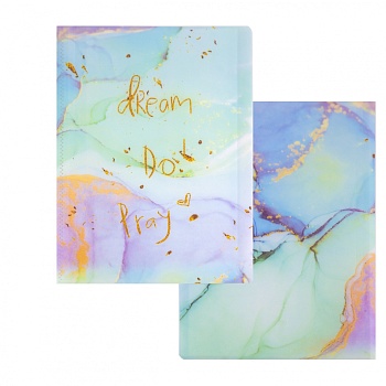Папка с 30 вкладышами Alingar, А4, 310х235 мм, пластик, 400 мкм, мраморный дизайн с надписью "Dream"