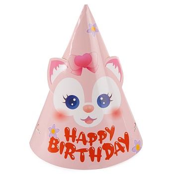 Колпаки, Объемные ушки, Лисенок, Розовый, 16 см, 6 шт. в упак.