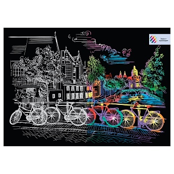 Гравюра с мультицветной основой ТРИ СОВЫ "Амстердам", А3